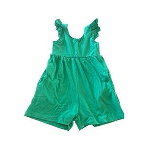 Remie Girl New Teal Green Ruffle-Sleeve Romper